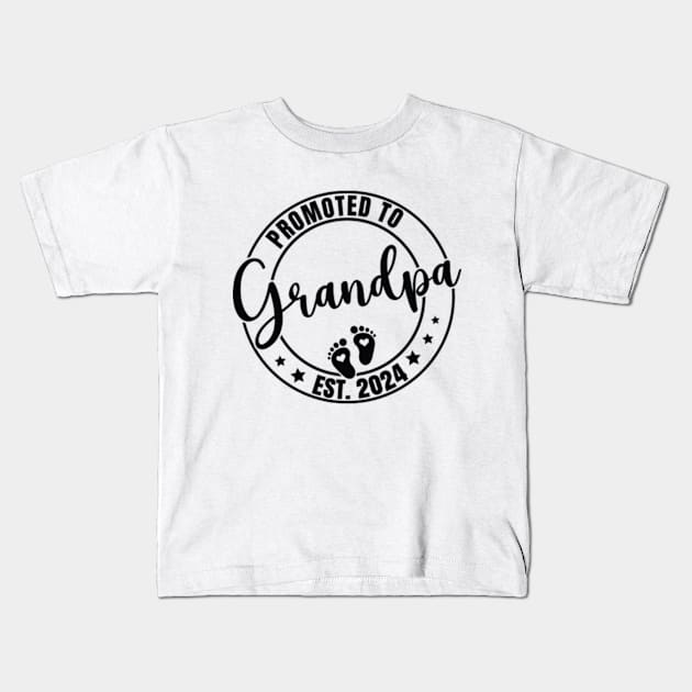 Promoted to Grandpa 2024 New First Grandpa 2024 Kids T-Shirt by Shrtitude